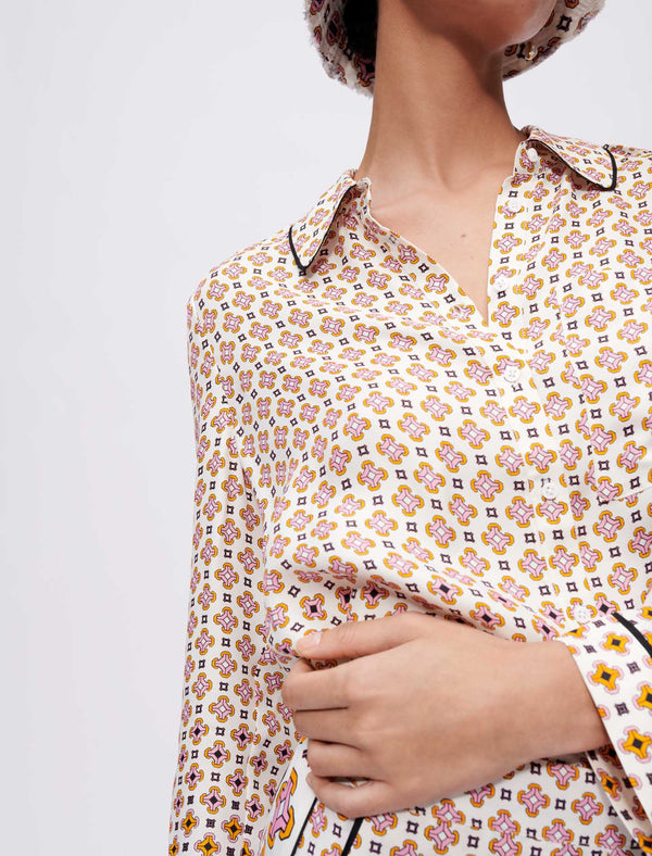 Maje | Camisa de viscosa estampada para mujer.