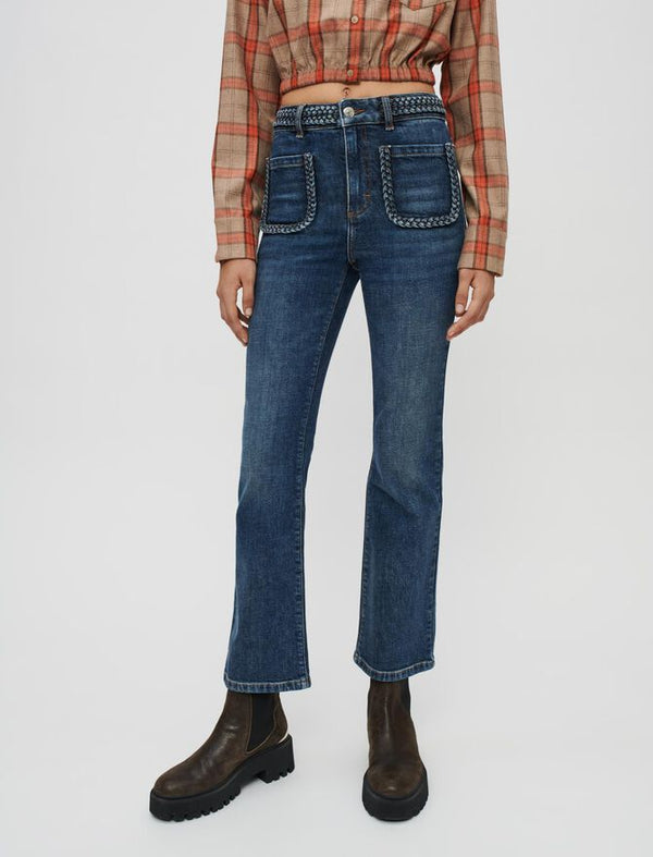 Vaquero con detalles trenzados