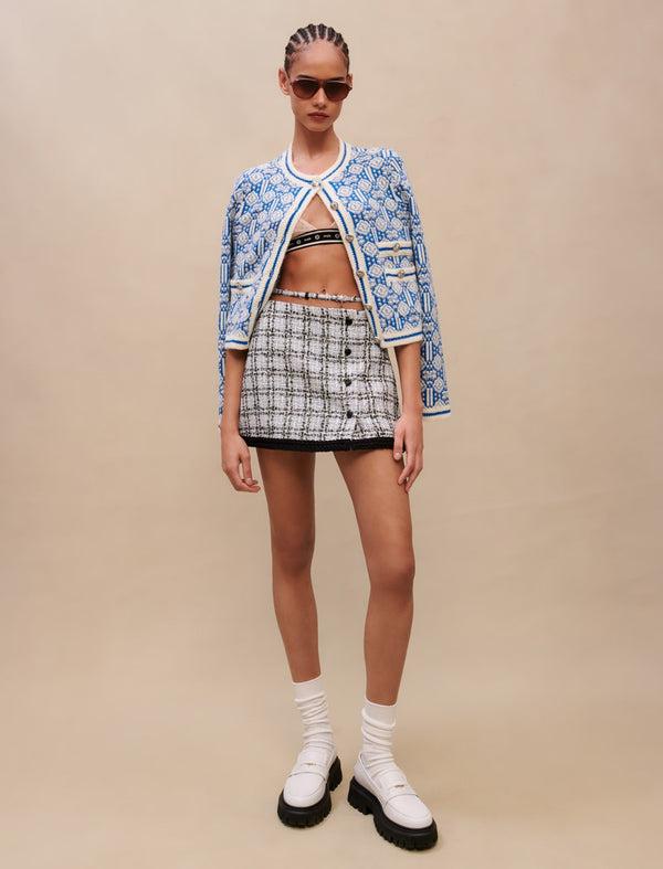 Falda de tweed a cuadros