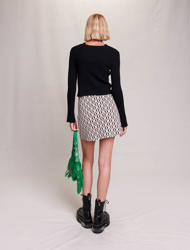 Falda corta de tweed