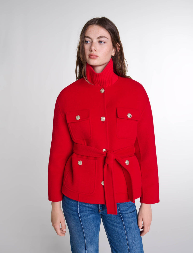 Chaqueta reversible con cinturón
