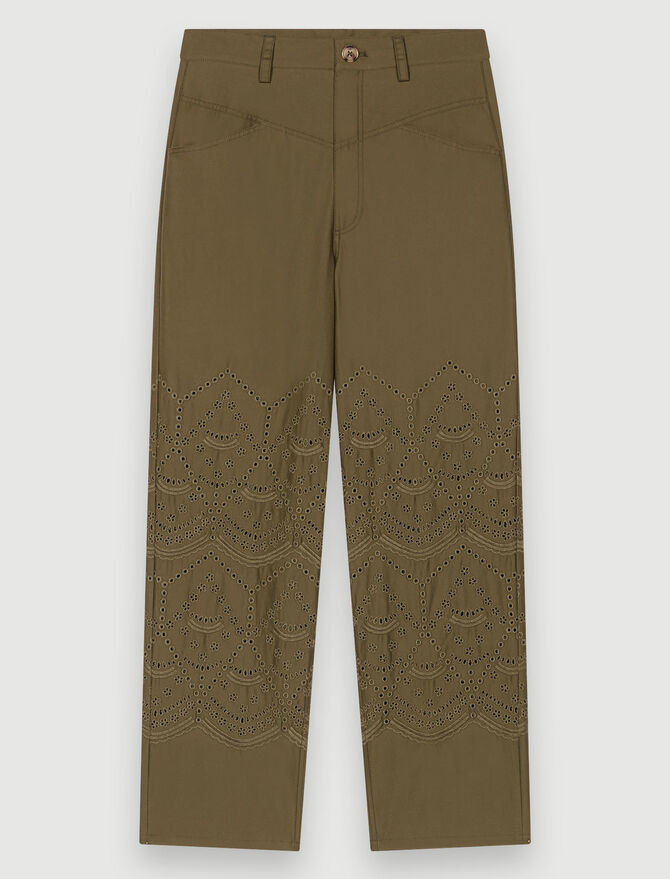 Pantalón de algodón bordado