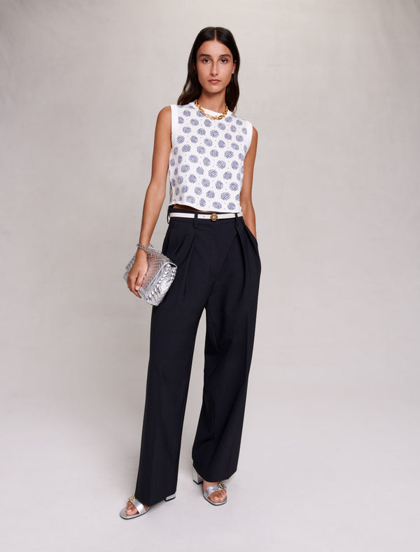 Pantalón ancho de corte masculino