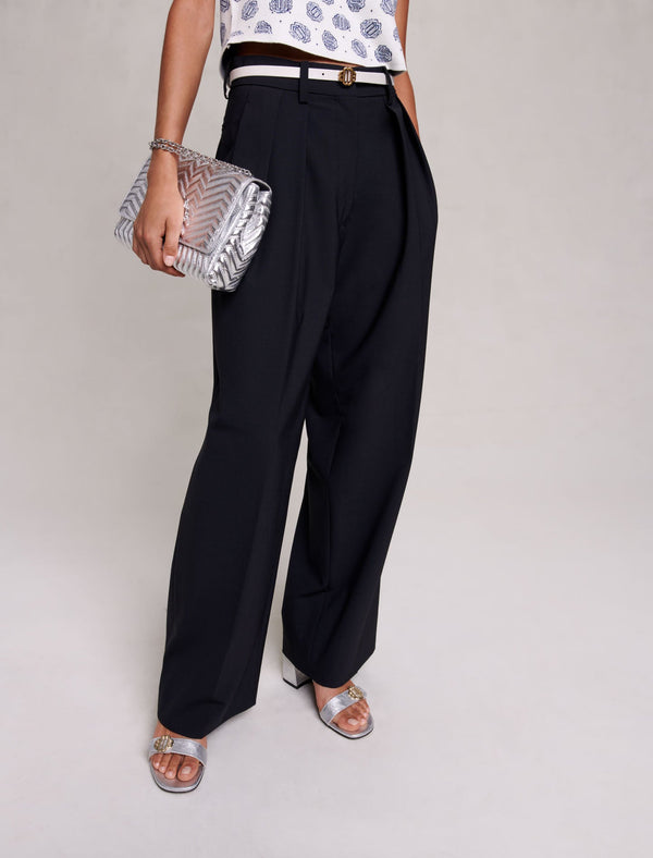 Pantalón ancho de corte masculino
