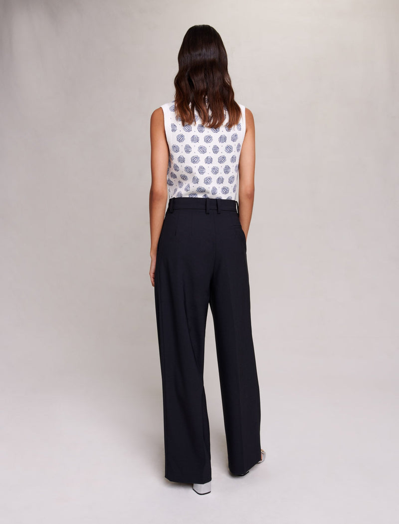 Pantalón ancho de corte masculino