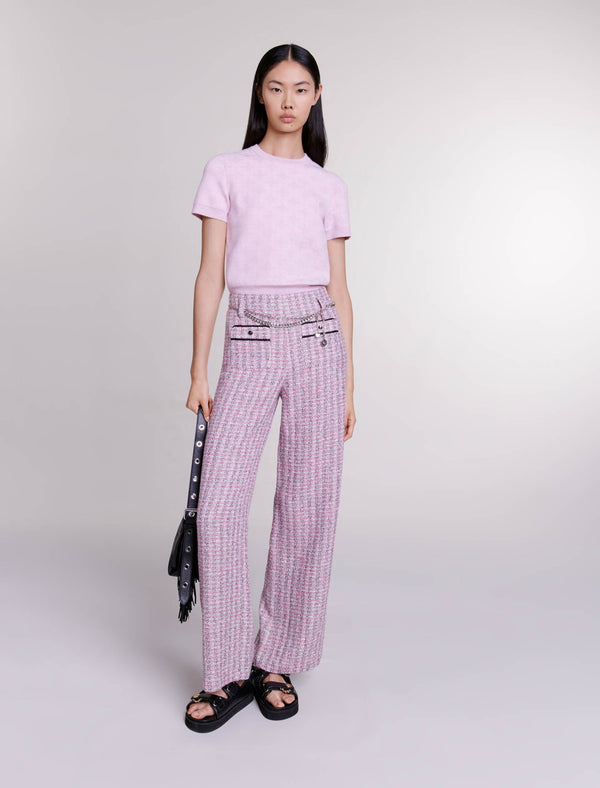 Pantalón ancho de tweed