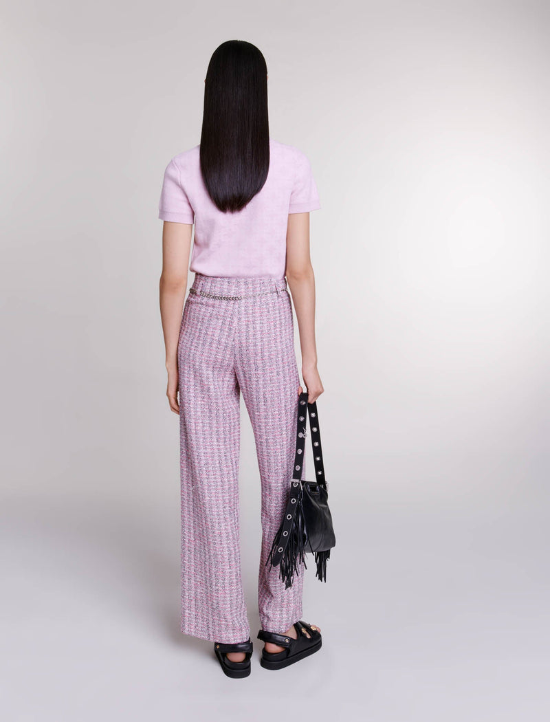 Pantalón ancho de tweed