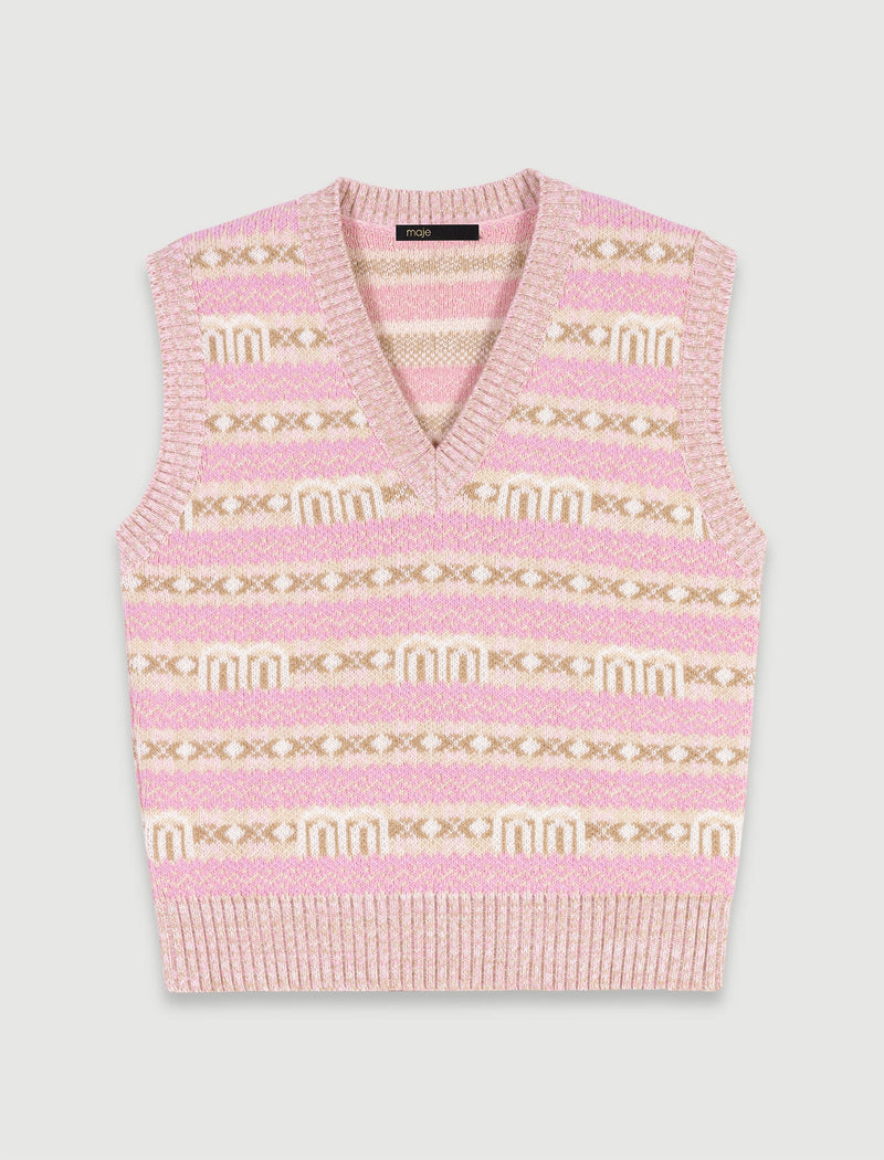 Jersey jacquard sin mangas