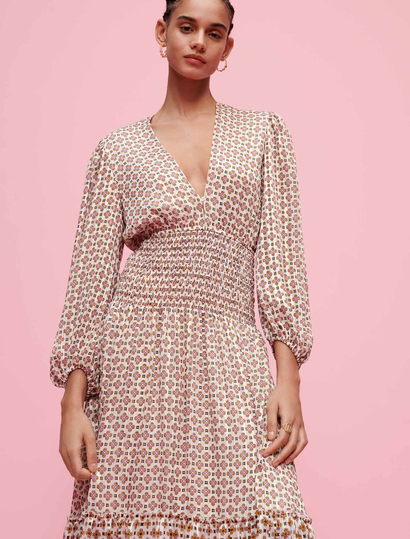 Maje | Vestido de muselina estampado para mujer.