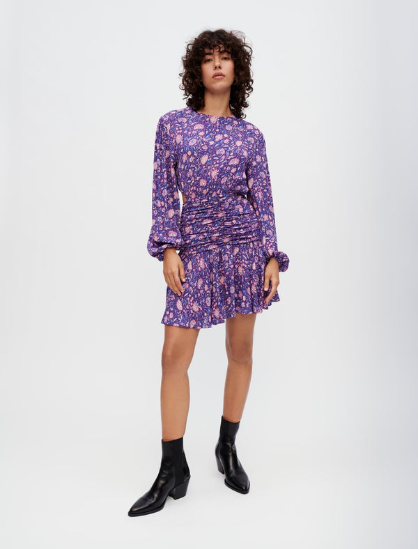 Maje | Vestido viscosa estampado de dalias para mujer.