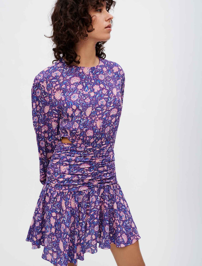 Maje | Vestido viscosa estampado de dalias para mujer.