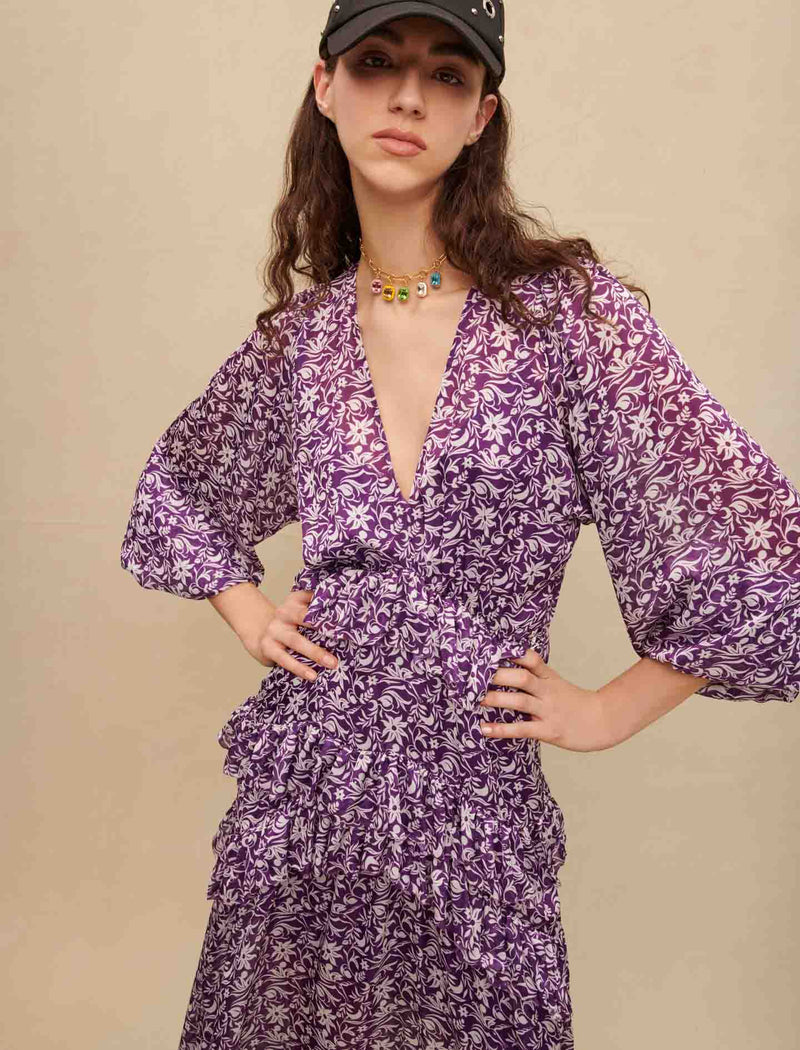 Maje | Vestido largo con estampado de flores para mujer.