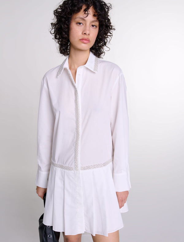 Vestido camisero con pedrería
