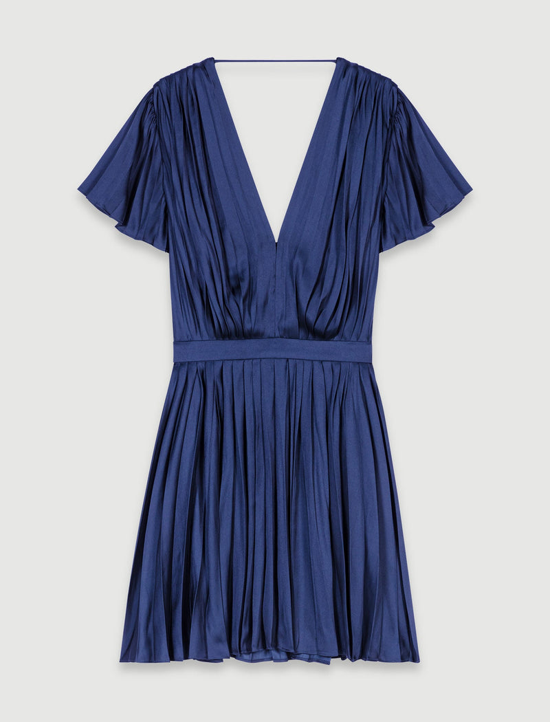 Vestido corto plisado