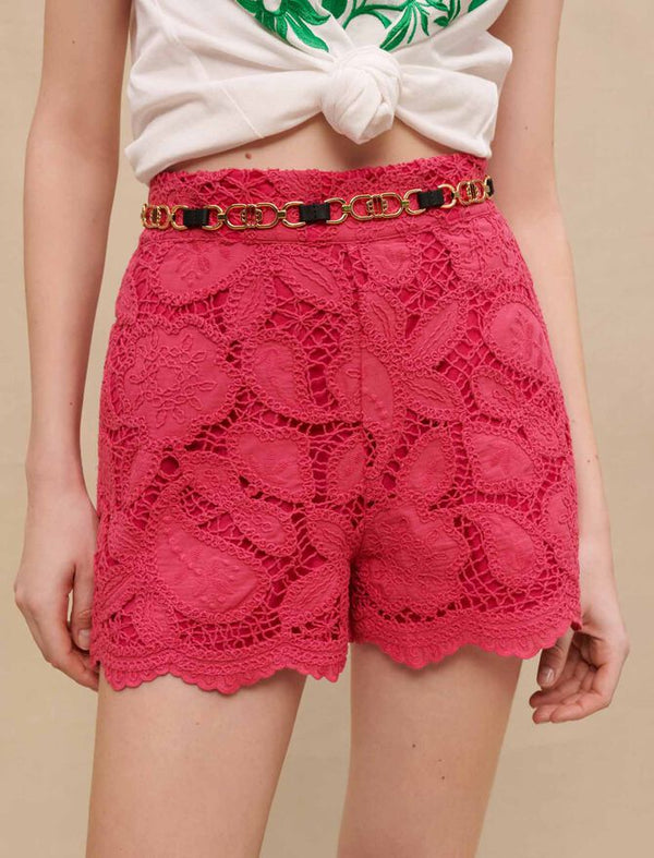 Maje | Short guipur calado para mujer.