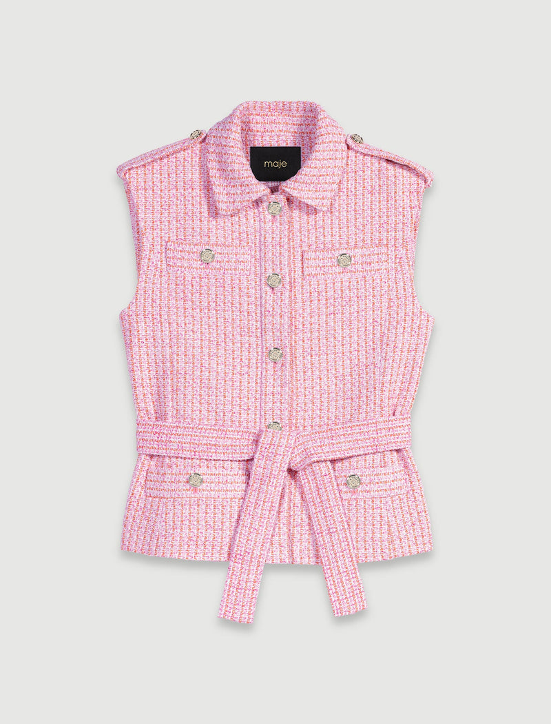 Chaqueta sin mangas de tweed