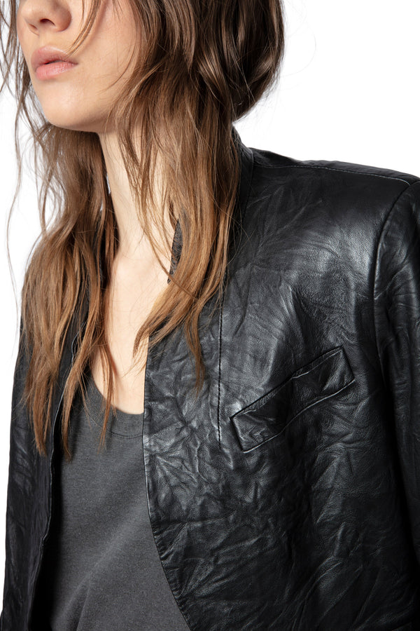 Saco Verys Cuir Froisse Noir