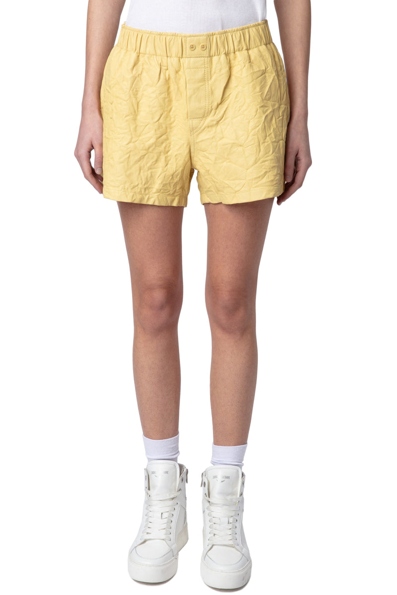 Shorts Pax Cuir Froisse Karité