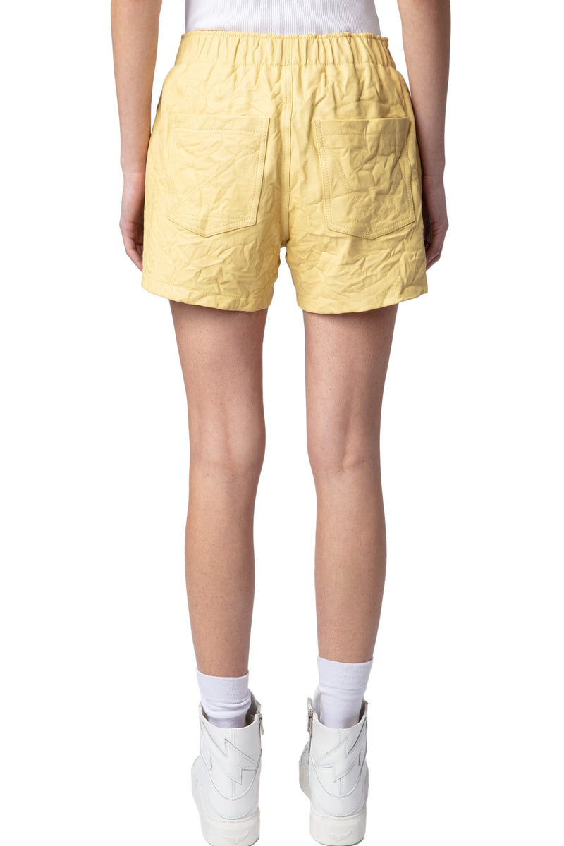 Shorts Pax Cuir Froisse Karité