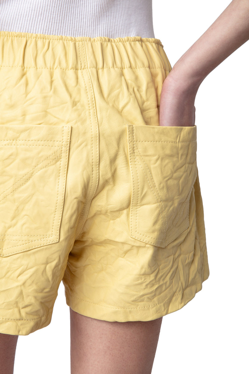 Shorts Pax Cuir Froisse Karité