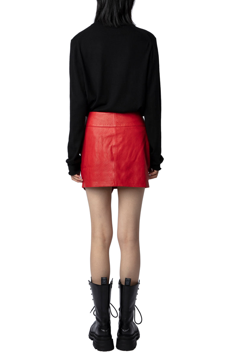 Falda Junko Cuir Biker Rojo