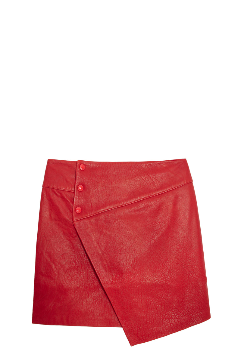 Falda Junko Cuir Biker Rojo