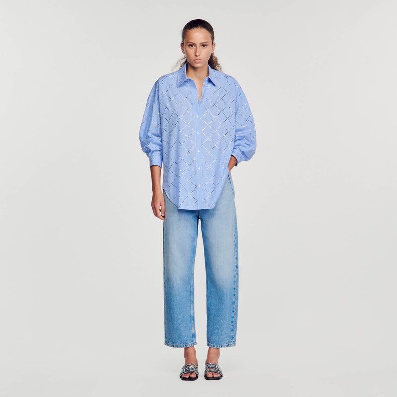 Camisa oversize con estrás