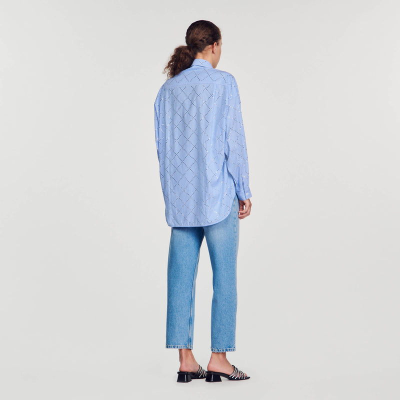 Camisa oversize con estrás