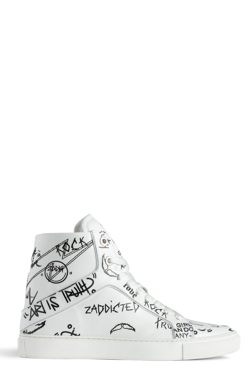 Sneakers High Flash Calfskin Blanco