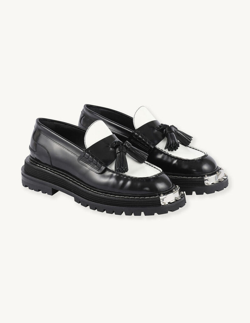 Sandro | Mocasines de piel con suela gruesa para mujer.