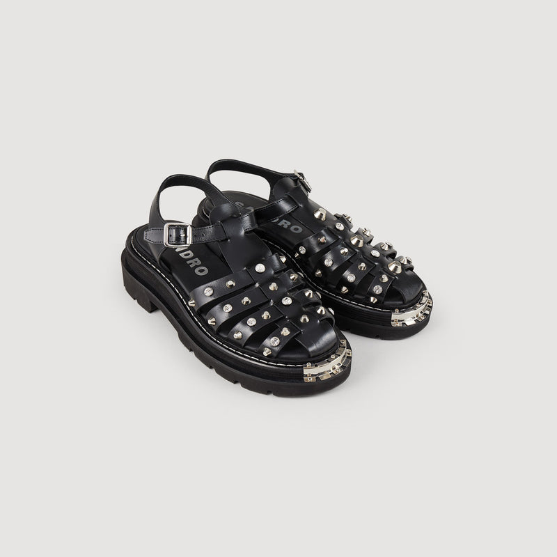 Sandalias Olys de piel con tachuelas