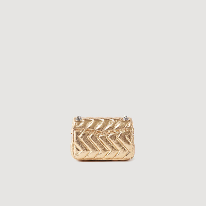 Minibolso Yza de cuero metalizado