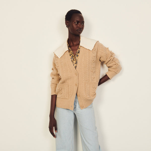 Sandro | Cardigan de punto con cuello para mujer.