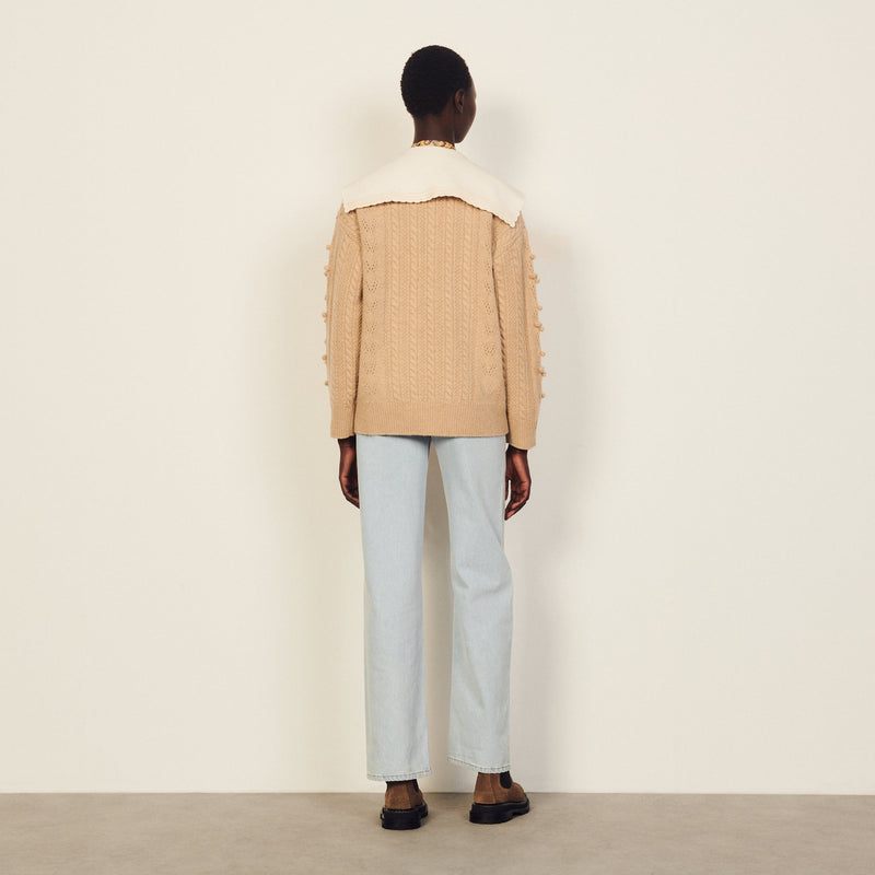 Cardigan de punto con cuello