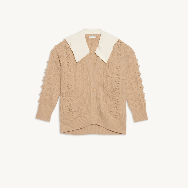 Cardigan de punto con cuello