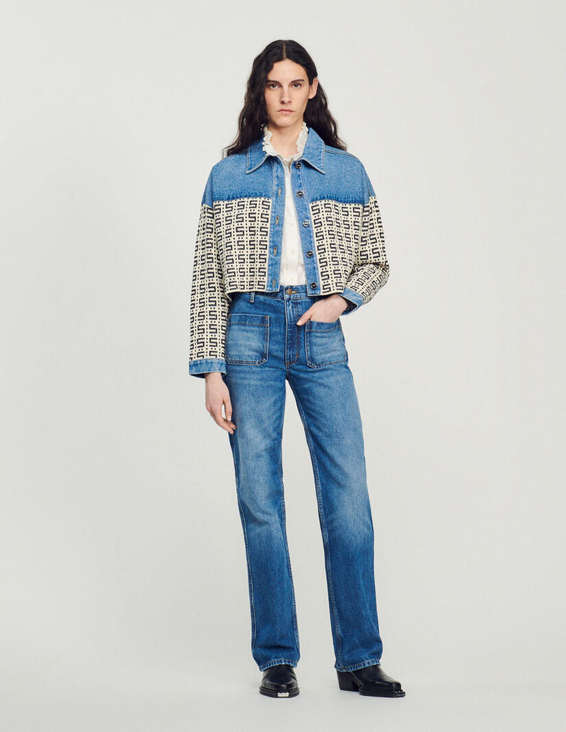 Cárdigan corto de denim