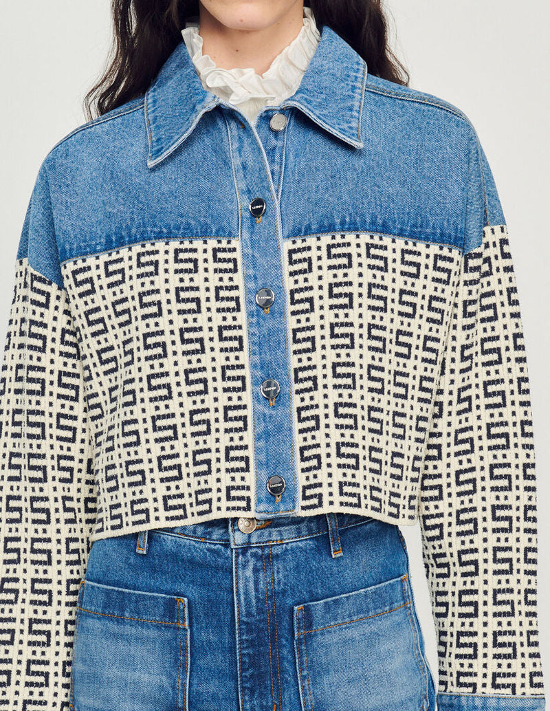 Cárdigan corto de denim