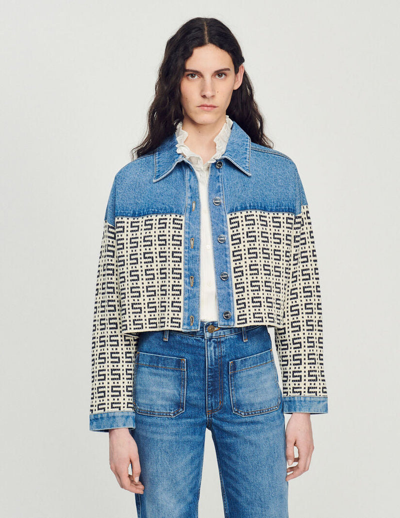 Cárdigan corto de denim