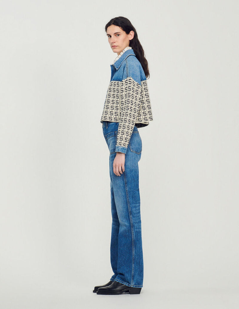 Cárdigan corto de denim