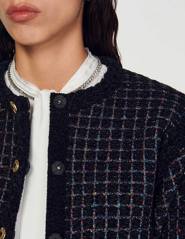 Sandro | Chaqueta de punto de efecto tweed para mujer.