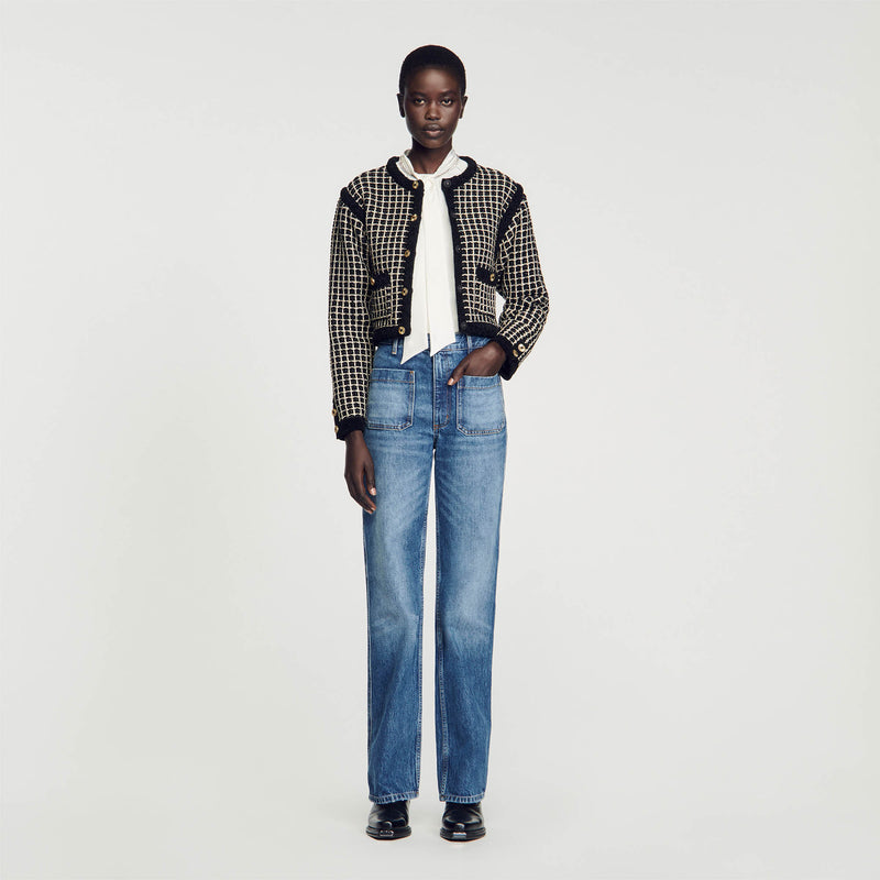 Chaqueta de punto de efecto tweed