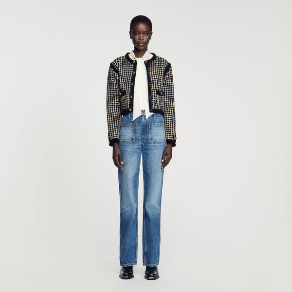 Chaqueta de punto de efecto tweed
