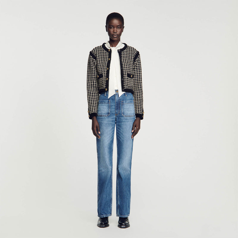 Chaqueta de punto de efecto tweed