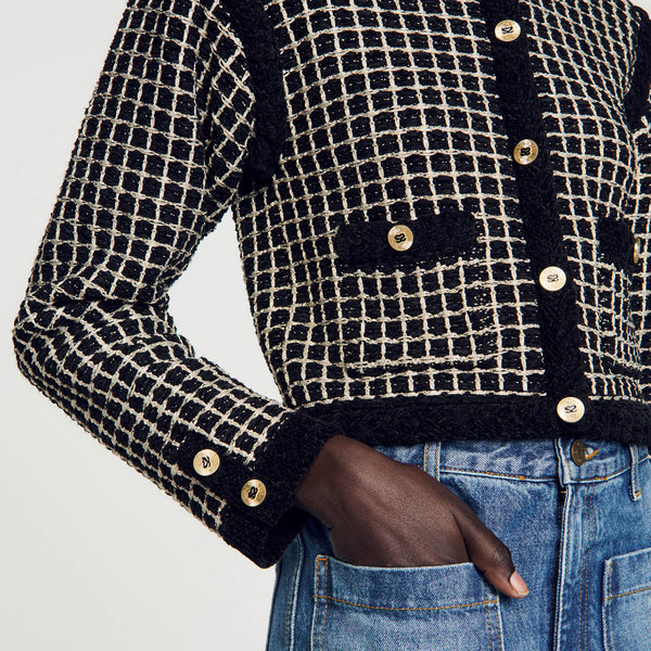 Chaqueta de punto de efecto tweed