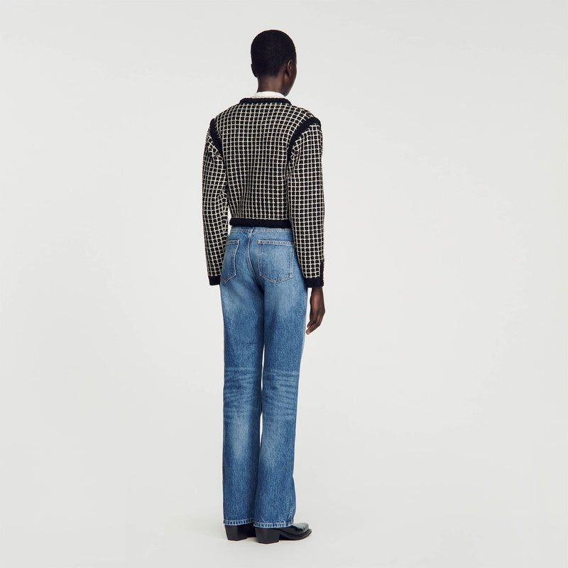 Chaqueta de punto de efecto tweed