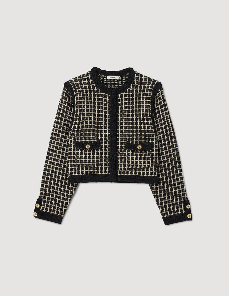 Chaqueta de punto de efecto tweed
