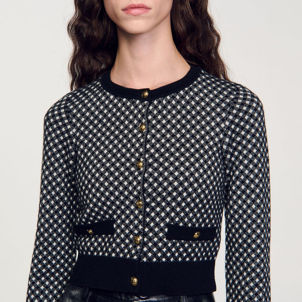 Cárdigan jacquard de cuadros