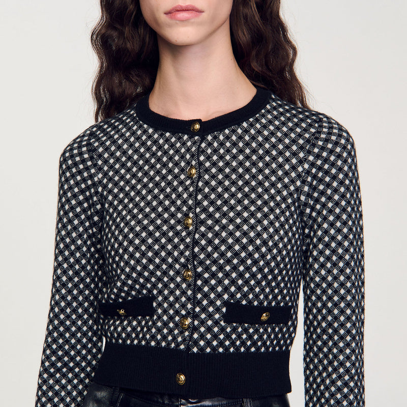 Cárdigan jacquard de cuadros