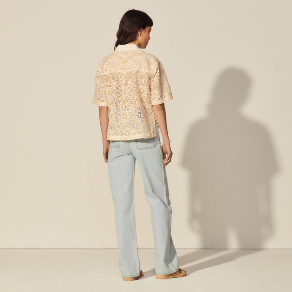 Blusa Amarine Ecru Con Amarillo