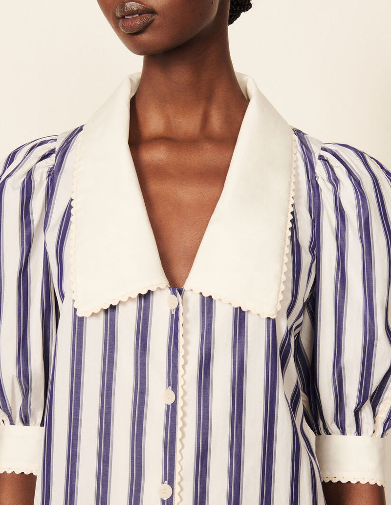 Camisa de rayas con cuello oversize